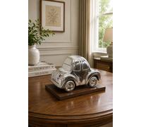 Homescapes Designer Solid Metal VW Beetle Oldtimer Classic Silver Table Top