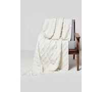 (White) Diamond Cotton Tufted Throw 125 x 150 cm