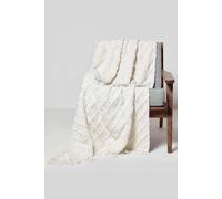 Diamond Cotton Tufted Throw Homescapes White 125cm x 150cm