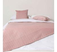 (Pink) Diamond Quilted Velvet Throw