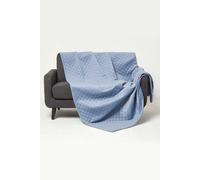 Homescapes Diamond Quilted Velvet Throw in Blue | Size: 150 cm x 200 cm Homescapes Blue 150 cm x 200 cm