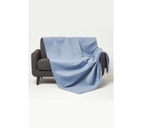 Homescapes Diamond Quilted Velvet Throw in Blue | Size: 150 cm x 200 cm Homescapes Blue 150 cm x 200 cm