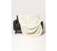 Homescapes Diamond Quilted Velvet Throw In Cream Cream 150cm x 200cm