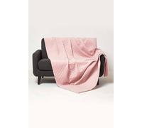 Homescapes Diamond Quilted Velvet Throw In Pink