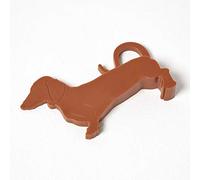 HOMESCAPES Dog Door Wedge Decorative Plastic Dashchund Dog Door Stopper, Orange