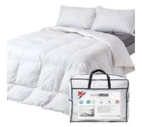 HOMESCAPES Double Duvet 10.5 Tog, Luxury Ethical Goose Feather & Down Quilt, Anti Allergy 100% Cotton Cover Down-Proof Winter Bed Duvets, Washable, RDS & OEKO-TEX Certified