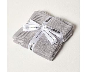 Homescapes Dove Grey 100% Combed Egyptian Cotton Set Of 2 Face Cloths 700 Gsm