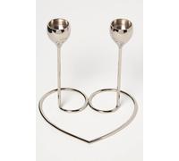 Dual Brass Heart Dinner Candle Holder