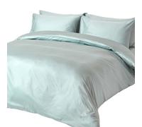 HOMESCAPES Blue Organic Cotton Duvet Cover Set Super King Size 400TC 600 Thread Count Equivalent Quilt Cover Bedding Set 2 Pillowcases Included