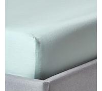 Homescapes Duck Egg Blue Organic Cotton Fitted Sheet 400 Thread Count, Double