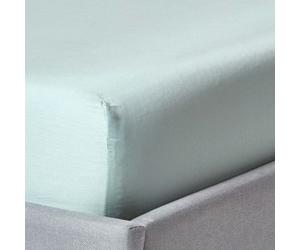 Homescapes Duck Egg Blue Organic Cotton Fitted Sheet 400 Thread Count, Super King