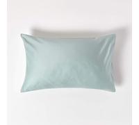 HOMESCAPES Duck Egg Blue Organic Cotton Pillowcase Standard Size 400TC 600 Thread Count Equivalent Housewife Pillow Case Pack of 4