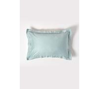 HOMESCAPES Duck Egg Blue Organic Cotton Oxford Pillowcase Standard Size 400TC 600 Thread Count Equivalent Housewife Pillow Case