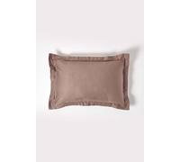 HOMESCAPES Brown Organic Cotton Oxford Pillowcase Standard Size 400TC 600 Thread Count Equivalent Housewife Pillow Case