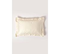 Homescapes Duck Egg Blue Organic Cotton Oxford Pillowcase 400 TC in Cream Homescapes Cream