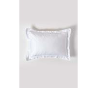HOMESCAPES White Organic Cotton Oxford Pillowcase Standard Size 400TC 600 Thread Count Equivalent Housewife Pillow Case