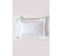 Homescapes Duck Egg Blue Sateen Cotton Oxford Pillowcase 400 Tc In White White