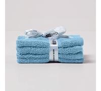 HOMESCAPES Duck Egg Blue Set of 4 Face Cloths 500 GSM Combed 100% Egyptian Cotton Towel 30 x 30 cm