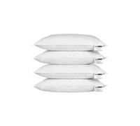 HOMESCAPES - White Duck Feather Pillow Pack of 4 Pillows (Set of 2 Pairs) - Machine Washable - Hypo Allergenic & Anti Dust Mite RDS Certified.