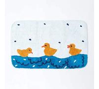 HOMESCAPES Duck Pond Bath Mat, 45 x 75 cm, 1400 GSM rug in 100% Cotton, Non Slip Spray Back, Washable at Home