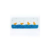 Duck Pond Cotton Bath Mat/Runner and Pedestal Set, Blue & White