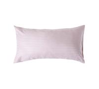 HOMESCAPES Dusky Pink Pure Egyptian Cotton King Size Pillowcase 330 TC 500 Thread Count Percale Equivalent Satin Stripe Housewife Pillow Case