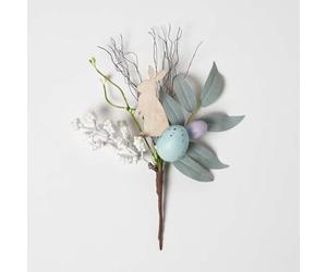 HOMESCAPES Easter Decorations Artifical Easter Flowers Easter Egg Picks Berry Sprig Spray Olive Branch Easter Bunny Spring Home Decor for Flower Arrangement Easter Wreath Garland Crafts (1 Pc, 24 cm)
