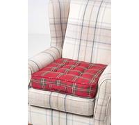 Homescapes Edward Tartan Cotton Armchair Booster Cushion