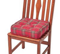 Homescapes Edward Tartan Cotton Dining Chair Booster Cushion