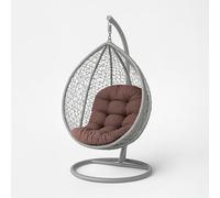 Luxury Garden Round Egg Chair Swing Cushion - 5 Colours, 80 x 120 cm Homescapes Brown One Size