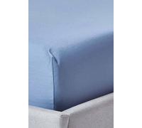 HOMESCAPES 1000 Thread Count Egyptian Cotton Blue Extra Deep Fitted Sheet (18”) Single Luxury Bed Sheet with Fully Elasticated Skirt