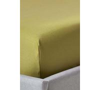 HOMESCAPES Premium 1000 TC Egyptian Cotton Sateen Weave Fitted Sheet - 46 cm Extra Deep - Olive Green - King