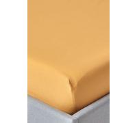 Homescapes Egyptian Cotton Deep Fitted Sheet 18 inch 200 Thread Count in Mustard | Size: Single Fitted Homescapes Mustard Single Fitted