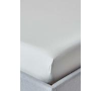HOMESCAPES Silver Grey Extra Deep Fitted Sheet (18”) Double 200 TC 400 Thread Count Equivalent Pure Egyptian Cotton Bed Sheet with Fully Elasticated Skirt