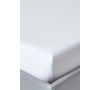 HOMESCAPES White Extra Deep Fitted Sheet (18”) King 200 TC 400 Thread Count Equivalent Pure Egyptian Cotton Bed Sheet with Fully Elasticated Skirt