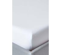 HOMESCAPES White Extra Deep Fitted Sheet (18”) King 200 TC 400 Thread Count Equivalent Pure Egyptian Cotton Bed Sheet with Fully Elasticated Skirt