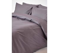 Egyptian Cotton Duvet Cover with Pillowcase, 200 TC Homescapes Dark Grey Single