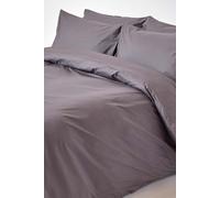 HOMESCAPES Dark Grey Pure Egyptian Cotton Duvet Cover Set Double 200 TC 400 Thread Count Equivalent 2 Pillowcases Included Quilt Cover Bedding Set