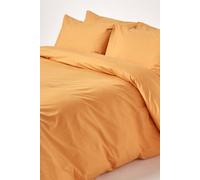 Homescapes Egyptian Cotton Duvet Cover With Pillowcase, 200 Tc In Mustard Mustard