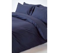 HOMESCAPES Navy Blue Pure Egyptian Cotton Duvet Cover Set Double 200 TC 400 Thread Count Equivalent 2 Pillowcases Included Quilt Cover Bedding Set