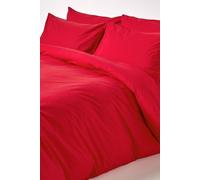 HOMESCAPES Red Pure Egyptian Cotton Duvet Cover Set Double 200 TC 400 Thread Count Equivalent 2 Pillowcases Included Quilt Cover Bedding Set