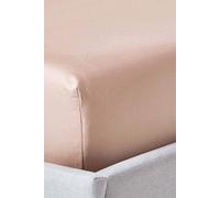 HOMESCAPES 1000 Thread Count Egyptian Cotton Beige Deep Fitted Sheet (12”) Double Luxury Bed Sheet with Fully Elasticated Skirt