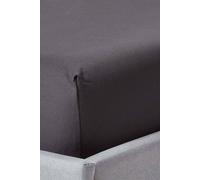 HOMESCAPES 1000 Thread Count Egyptian Cotton Grey Deep Fitted Sheet (12”) Double Luxury Bed Sheet with Fully Elasticated Skirt