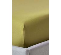 Egyptian Cotton Fitted Sheet 12 inch 1000 Thread Count Homescapes Olive Single Fitted