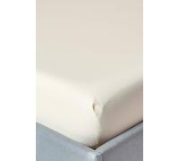 HOMESCAPES Cream Deep Fitted Sheet (12”) Double 200 TC 400 Thread Count Equivalent Pure Egyptian Cotton Bed Sheet with Fully Elasticated Skirt