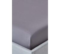 HOMESCAPES Dark Grey Deep Fitted Sheet (12”) Small Double 200 TC 400 Thread Count Equivalent Pure Egyptian Cotton Bed Sheet with Fully Elasticated Skirt