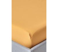Homescapes Mustard Yellow Egyptian Cotton Fitted Sheet 200 Tc, Double