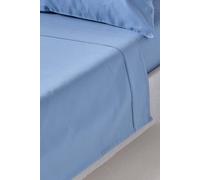 HOMESCAPES 1000 Thread Count Egyptian Cotton Blue Flat Sheet Super King Size Luxury Bed Sheet