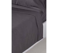 HOMESCAPES 1000 Thread Count Egyptian Cotton Grey Flat Sheet Single Luxury Bed Sheet