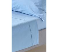 HOMESCAPES Light Blue Pure Egyptian Cotton Flat Sheet Double 200 TC 400 Thread Count Equivalent Bed Sheet
